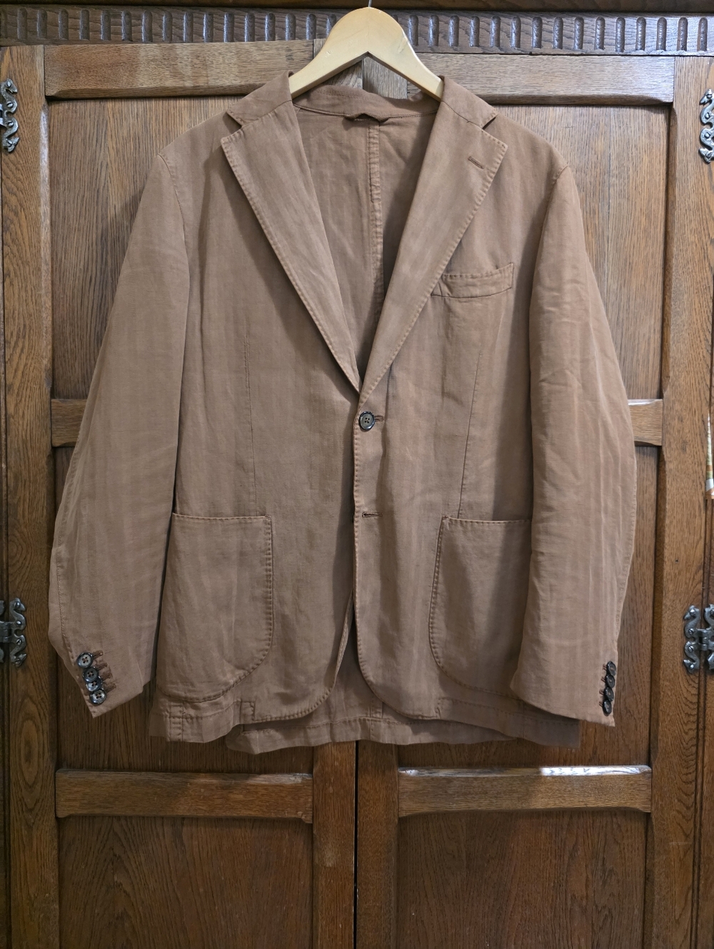L.B.M. 1911 | Brown Linen Cotton Blazer Made in Italy – Men’s 50R - Picture 3 of 13
